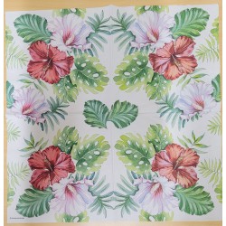 Ambiente - Lunch Napkins - Hibiscus Floral White