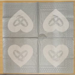 Ambiente - Lunch servet - Love Rings Silver