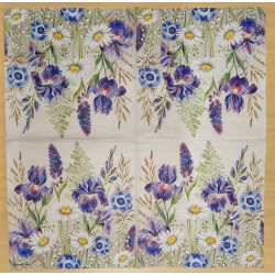 Ambiente - Lunch servet - Mixed Meadow Flowers - Paarse en witte bloemen