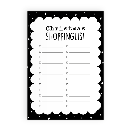 A5 Notitieblok - Christmas Shoppinglist -  Kerst
