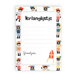A5 Notitieblok - Verlanglijstje Pieten - Sinterklaas